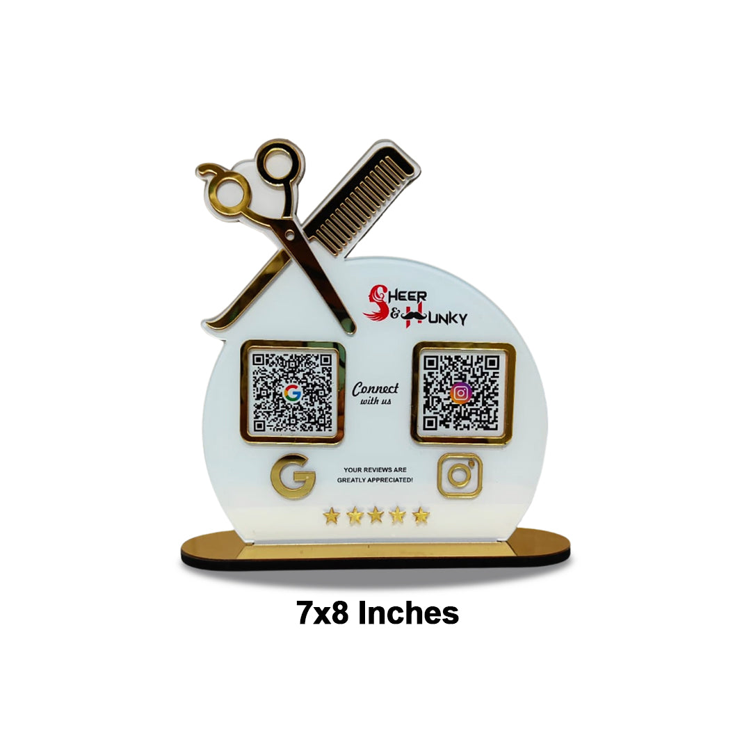 Smart NFC 2-in-1 Tabletop Standee For Salons & Beauty Parlours |White Colour