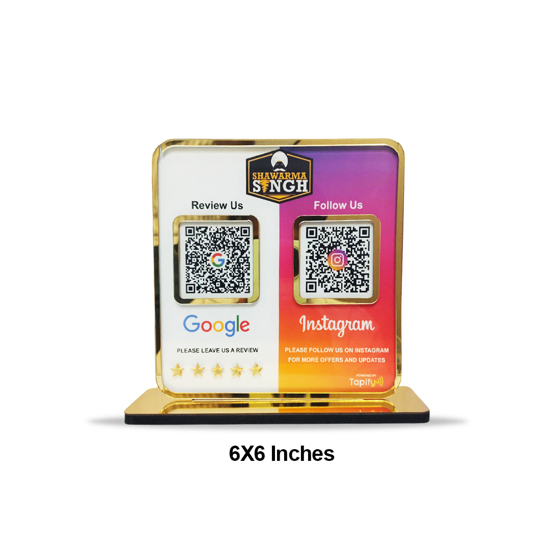 Smart NFC 2-in-1 Premium Standee – Google & Instagram Theme