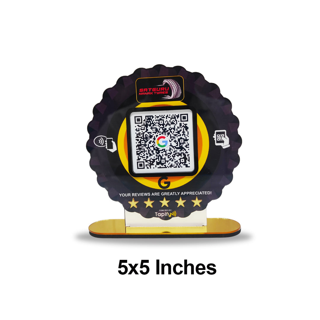 Tyre Shaped Smart NFC 1 QR Standee