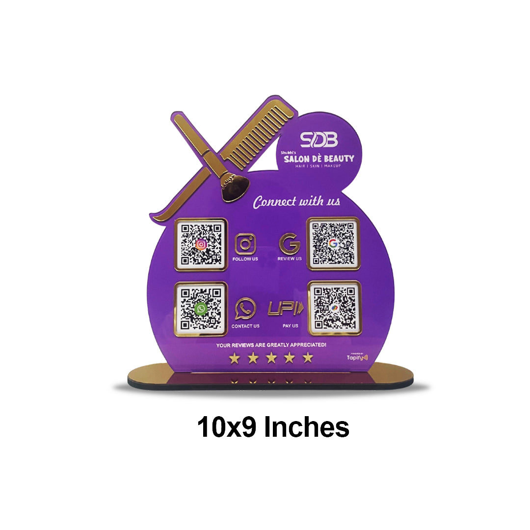 Smart NFC 4-in-1 Tabletop Standee For Salons & Beauty Parlours