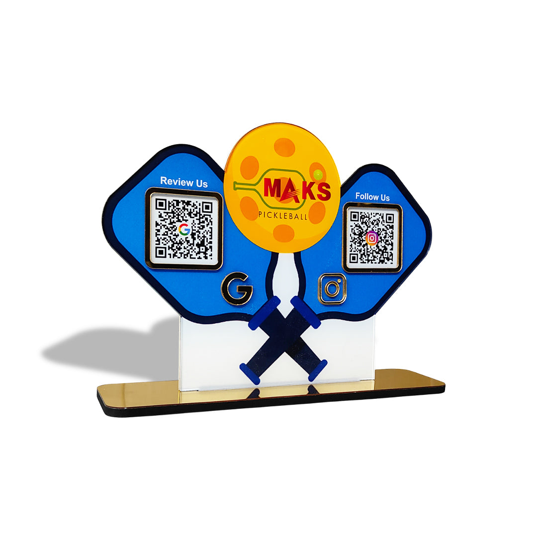 Pickleball Shaped Smart NFC 2-in-1 Table top Standee For Toys Shop and Sports Industry