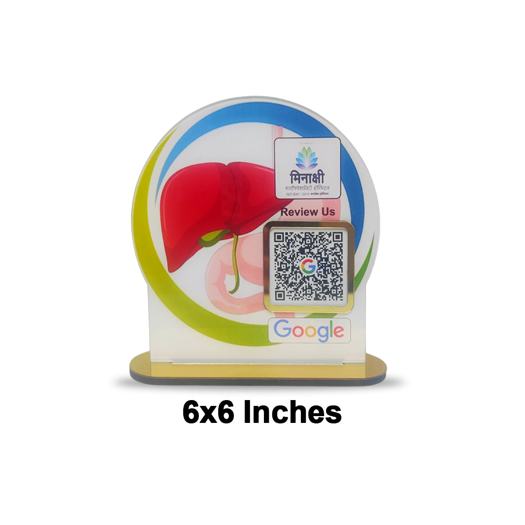Liver Shaped Smart NFC 1 QR Standee - For Liver Hospitals