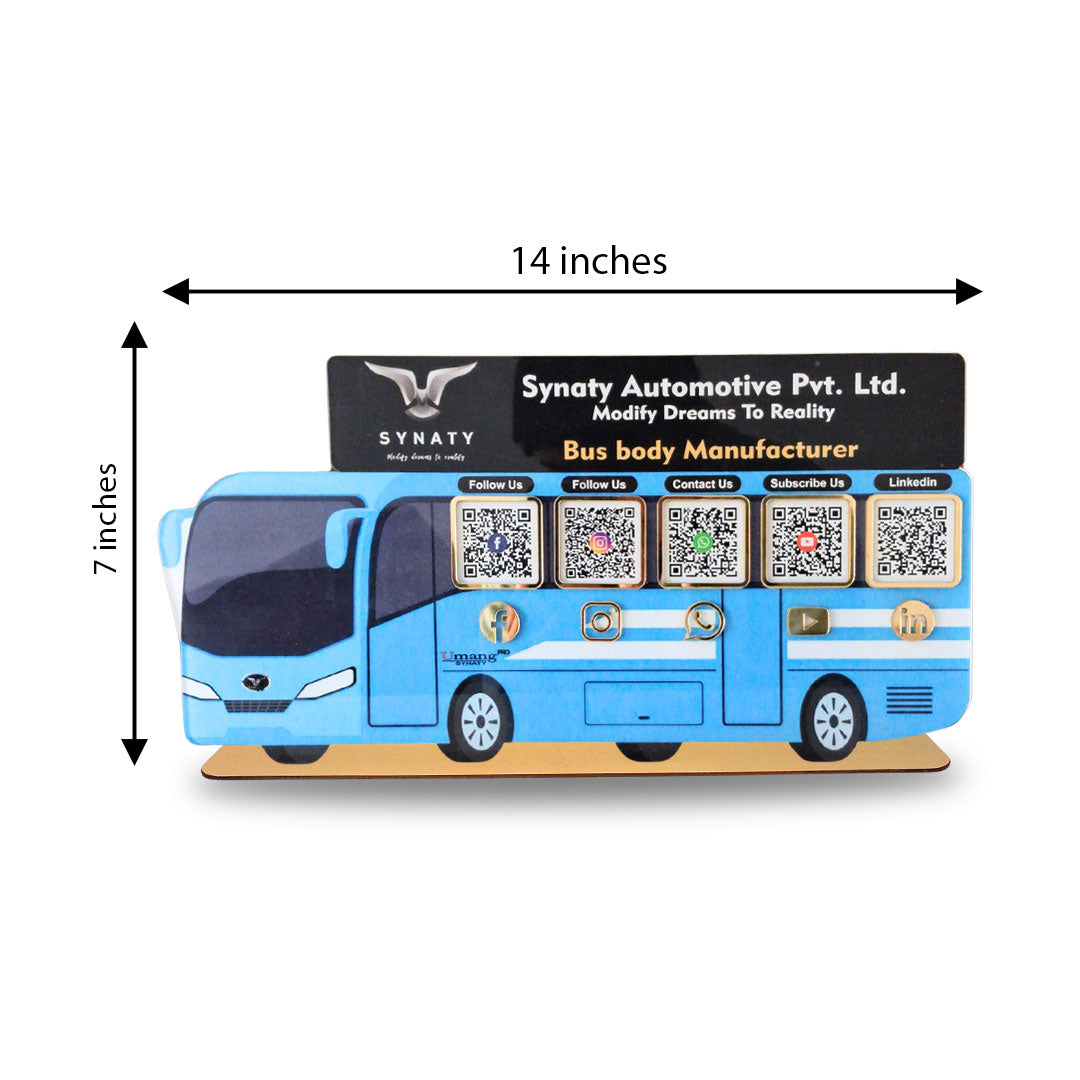 Travel Bus Shape - Smart NFC 5-in-1 Tabletop Standee