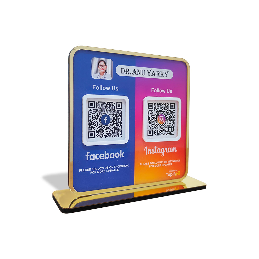 Smart NFC 2-in-1 Premium Standee – Facebook & Instagram Theme