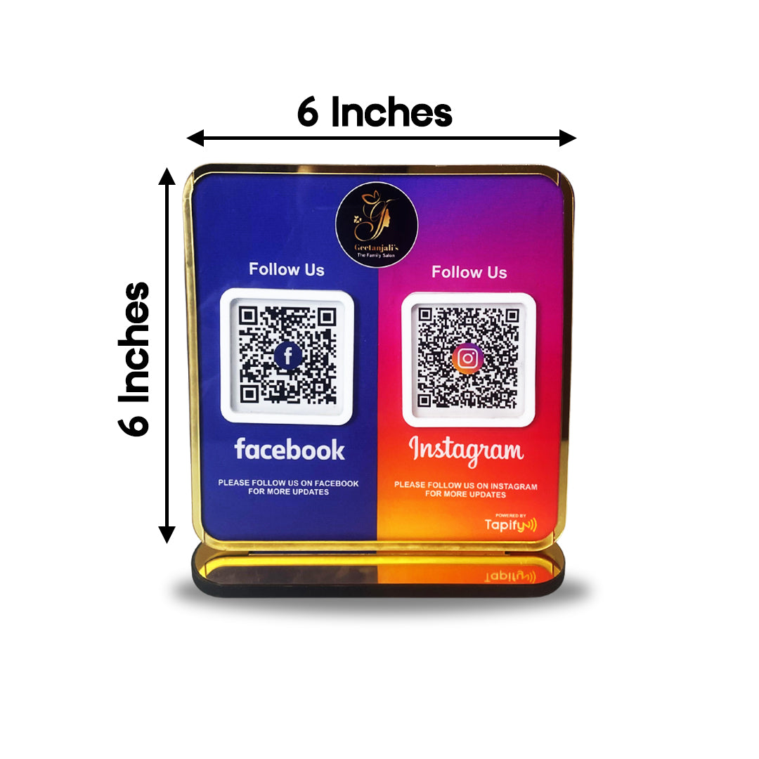 Smart NFC 2-in-1 Premium Standee – Facebook & Instagram Theme