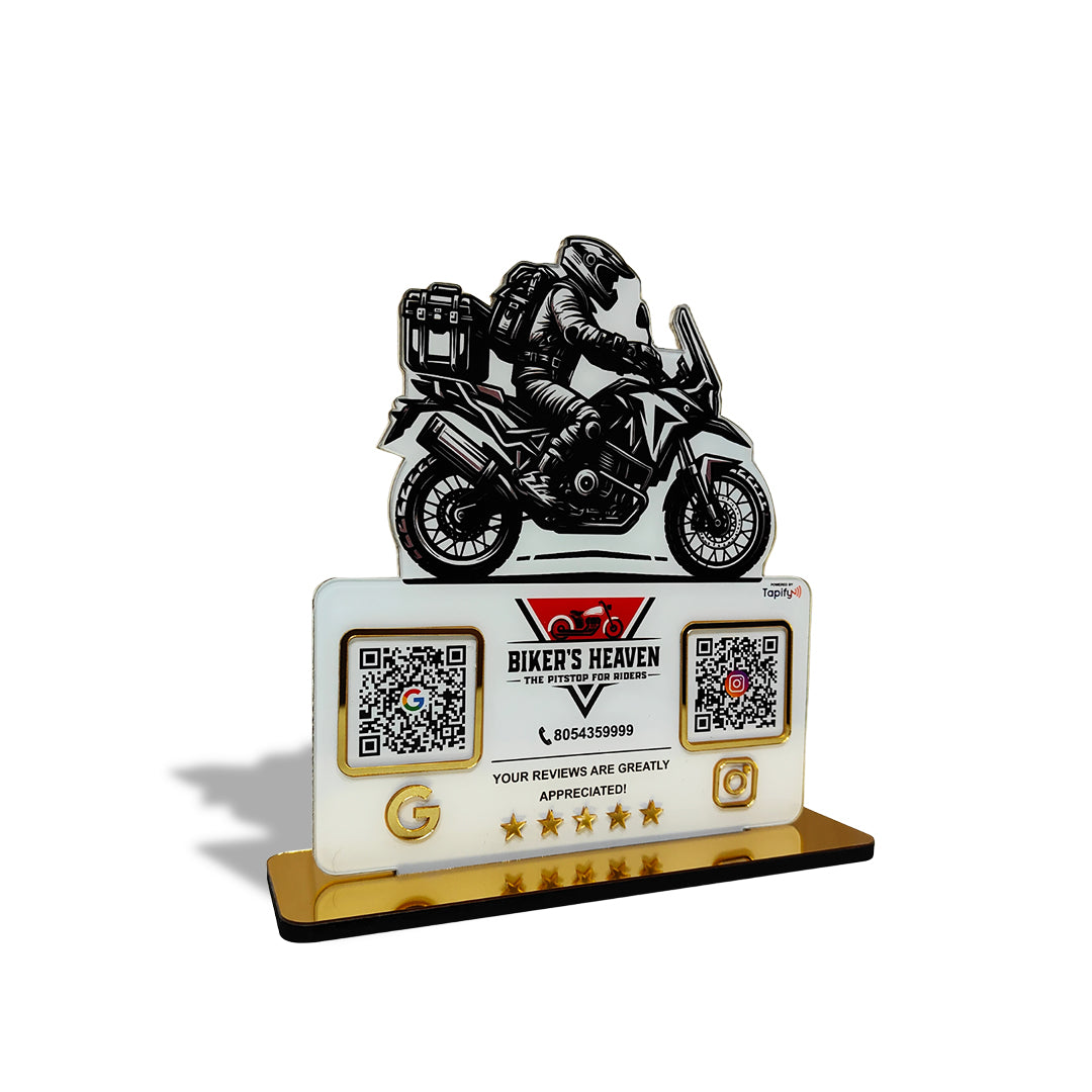 Bike Logo Cutout Edition - Smart NFC 2-in-1 Table Top Standee