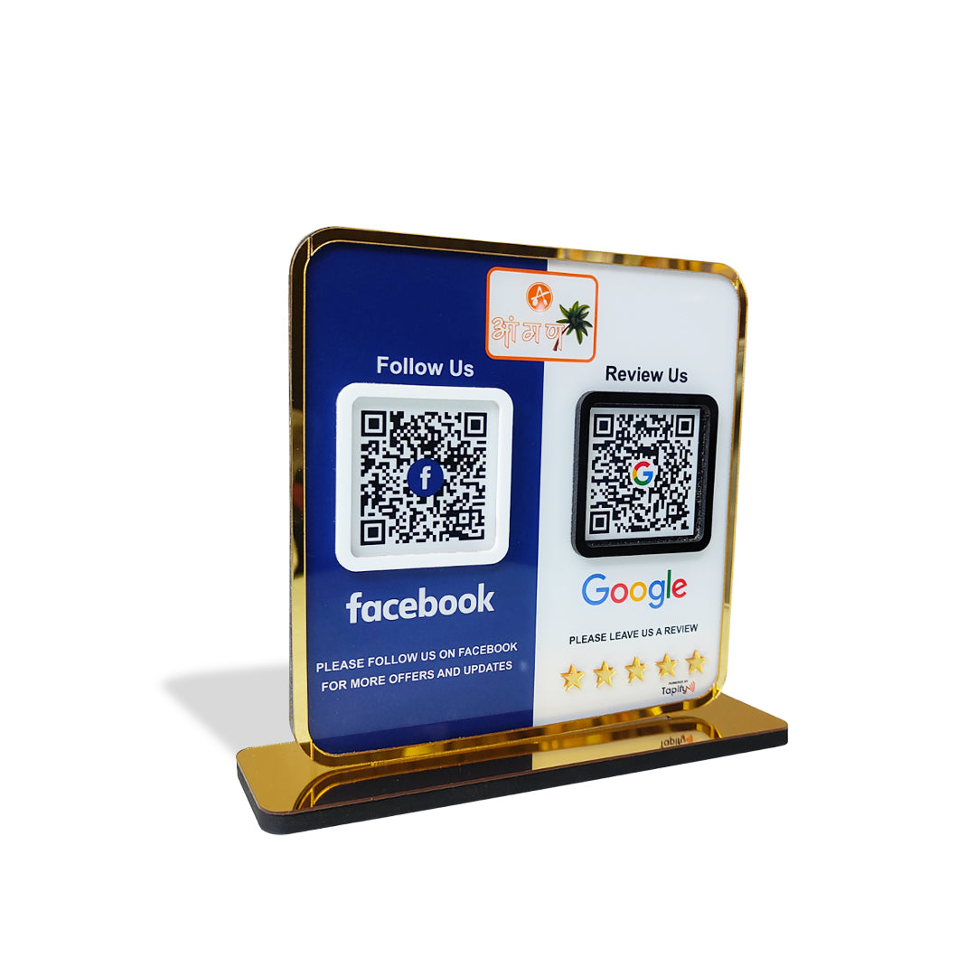 Premium Smart NFC 2-in-1 Tabletop Standee – Google & Facebook Theme