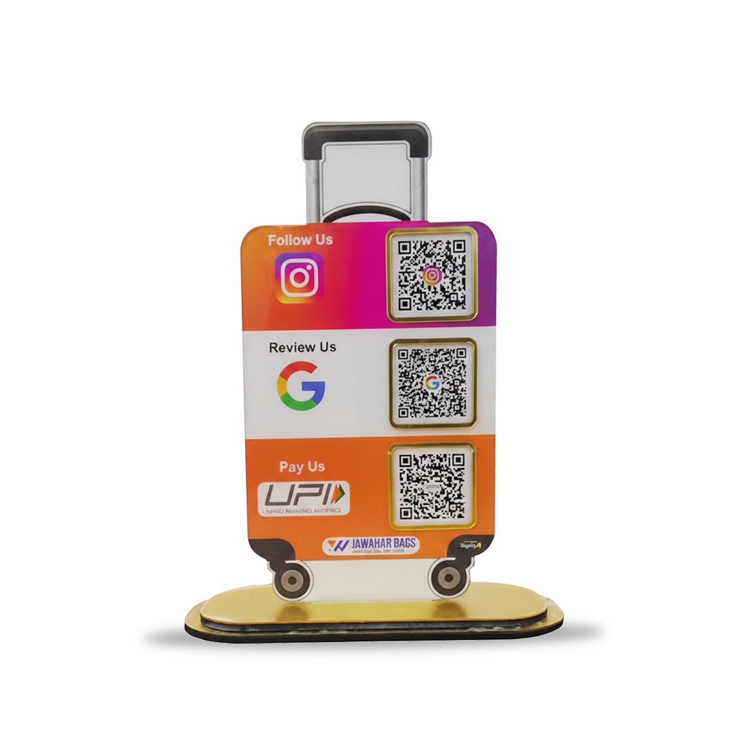 Suitcase Trolly Shaped 3 in 1 Table Top Standee - For Suitcase Businesses & Travel Agenicies