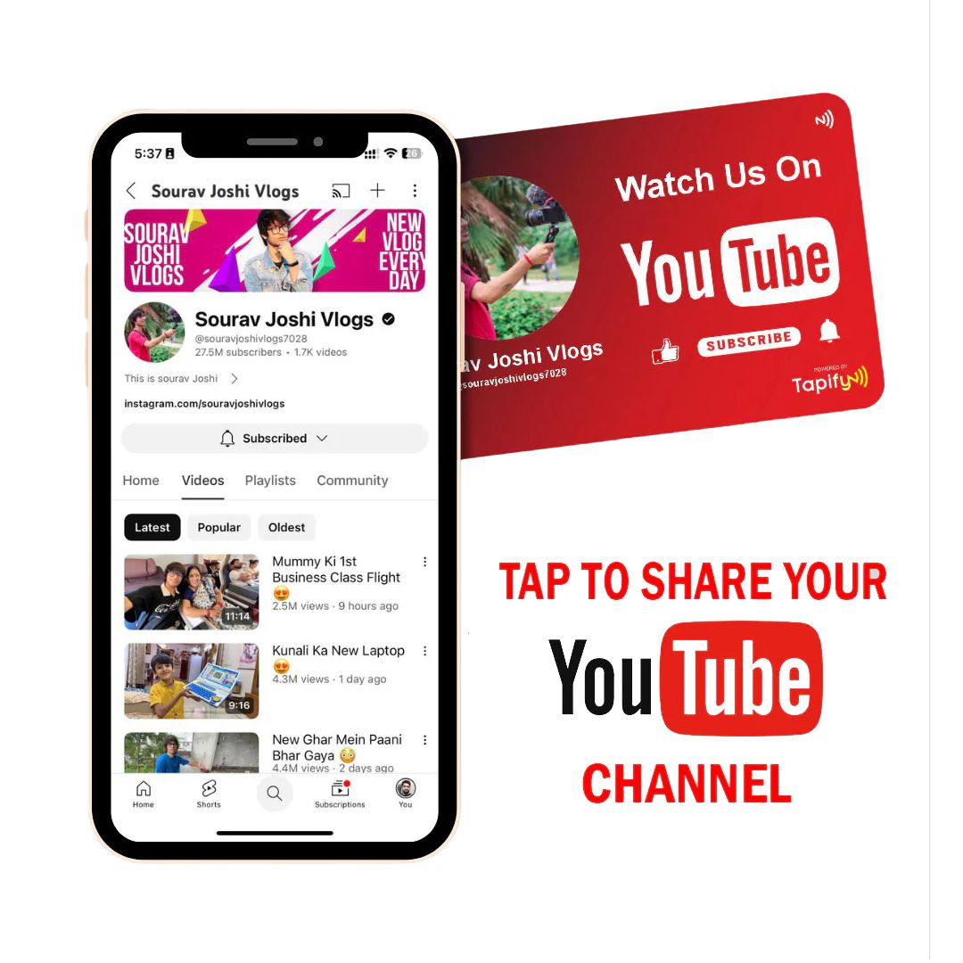 Smart NFC Youtube Card | Landscape Style