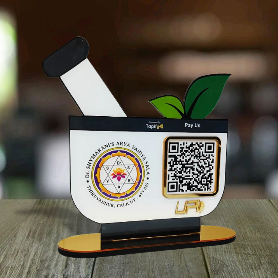 Okhali (Mortar and Pestle) Shaped - Single QR - UPI Payment Standee ( Without NFC )