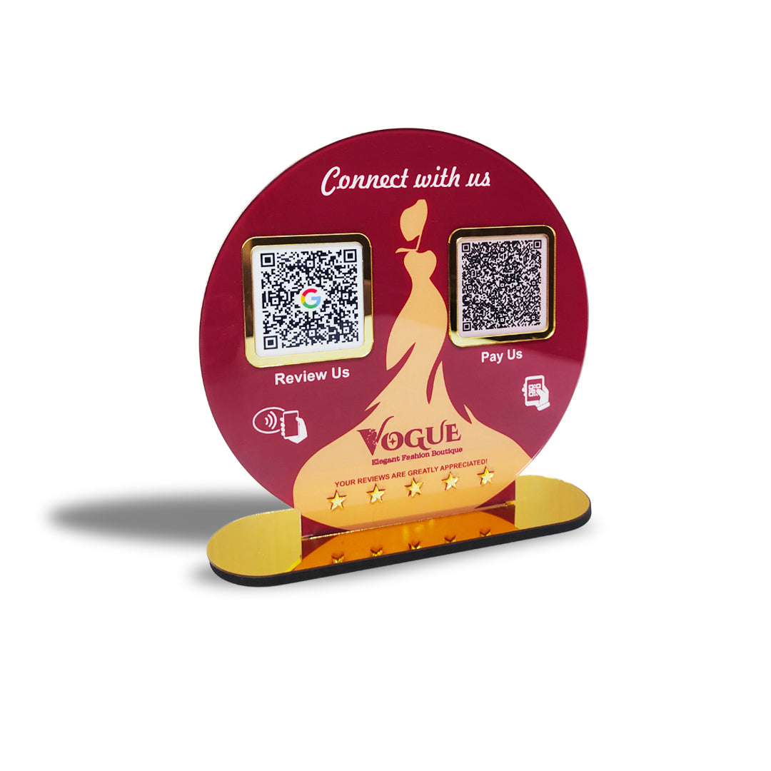 Circle Shape Smart NFC 2-in-1 Table Top Standee