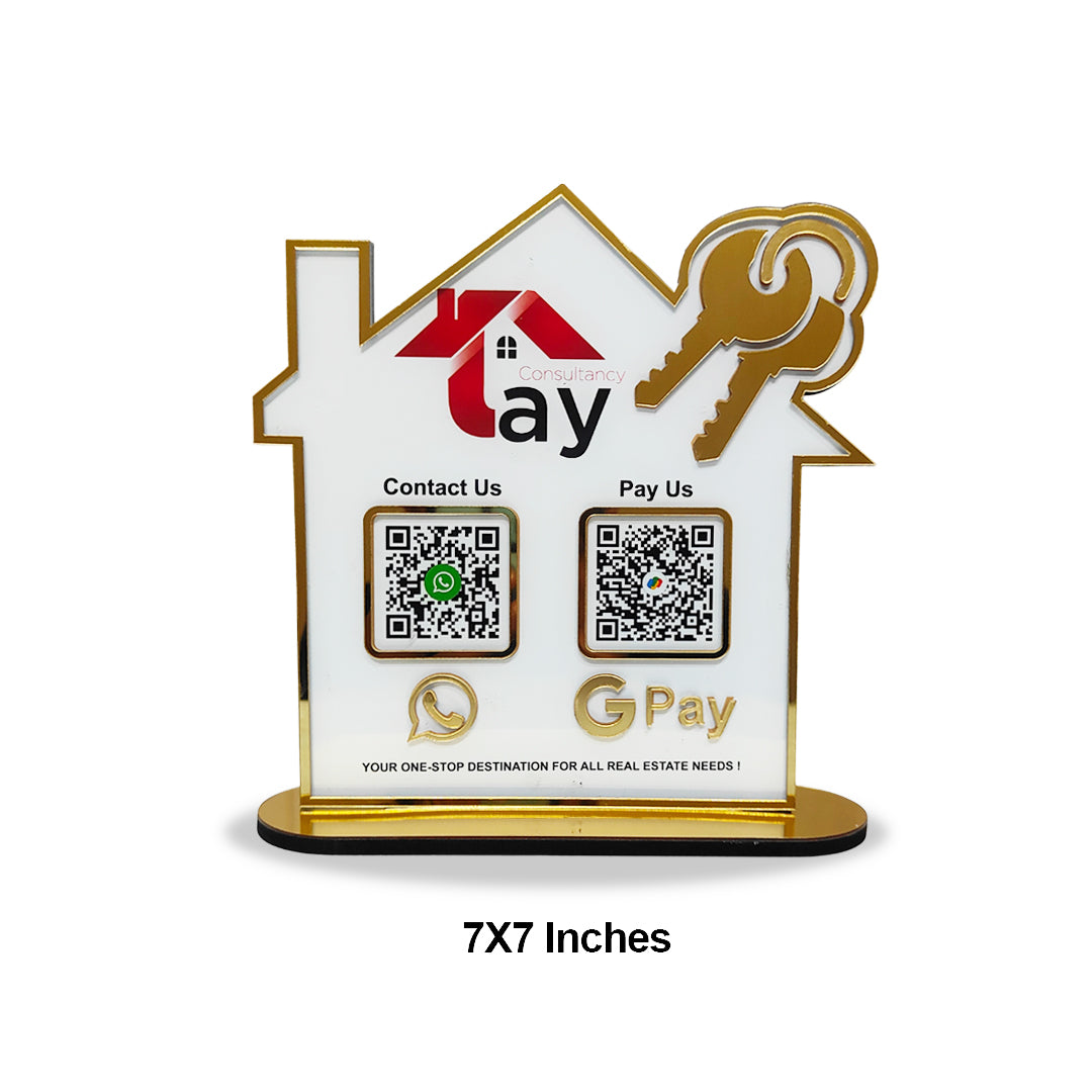 Home and Key Shaped - Premium Smart NFC 2-in-1 Standee - Icon Edition for Real Estate
