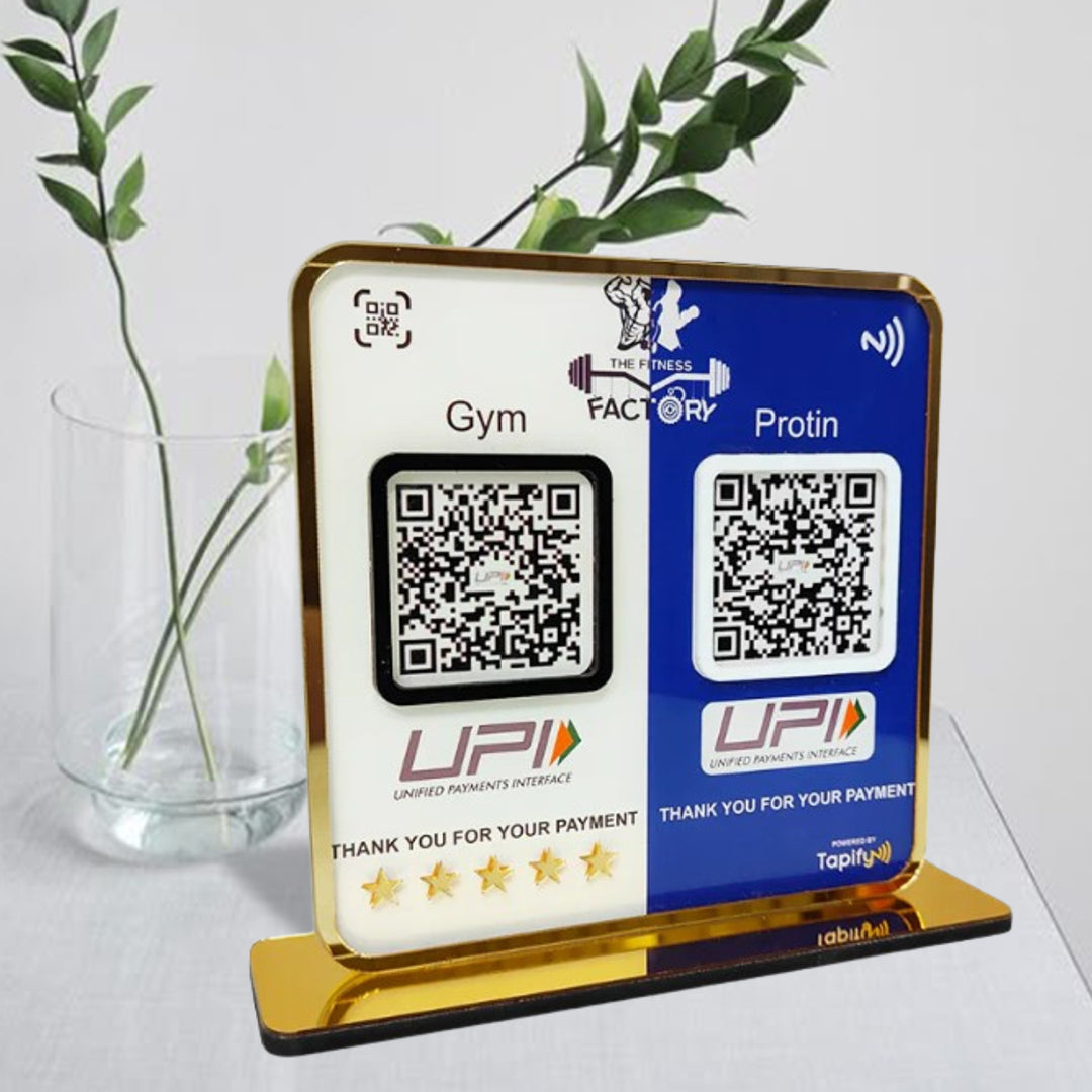 Smart NFC 2-in-1 Premium Standee – UPI & UPI