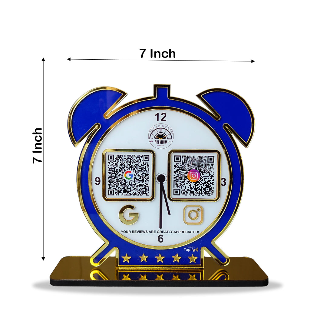 Clock Shape - Smart NFC 2-in-1 Table Top Standee