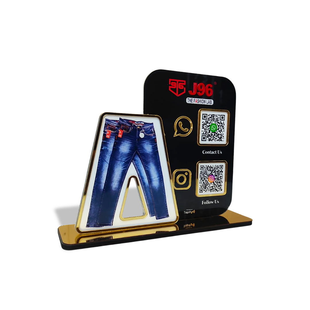 Jeans Cutout Smart NFC 2QR Standee - For Garment Shop