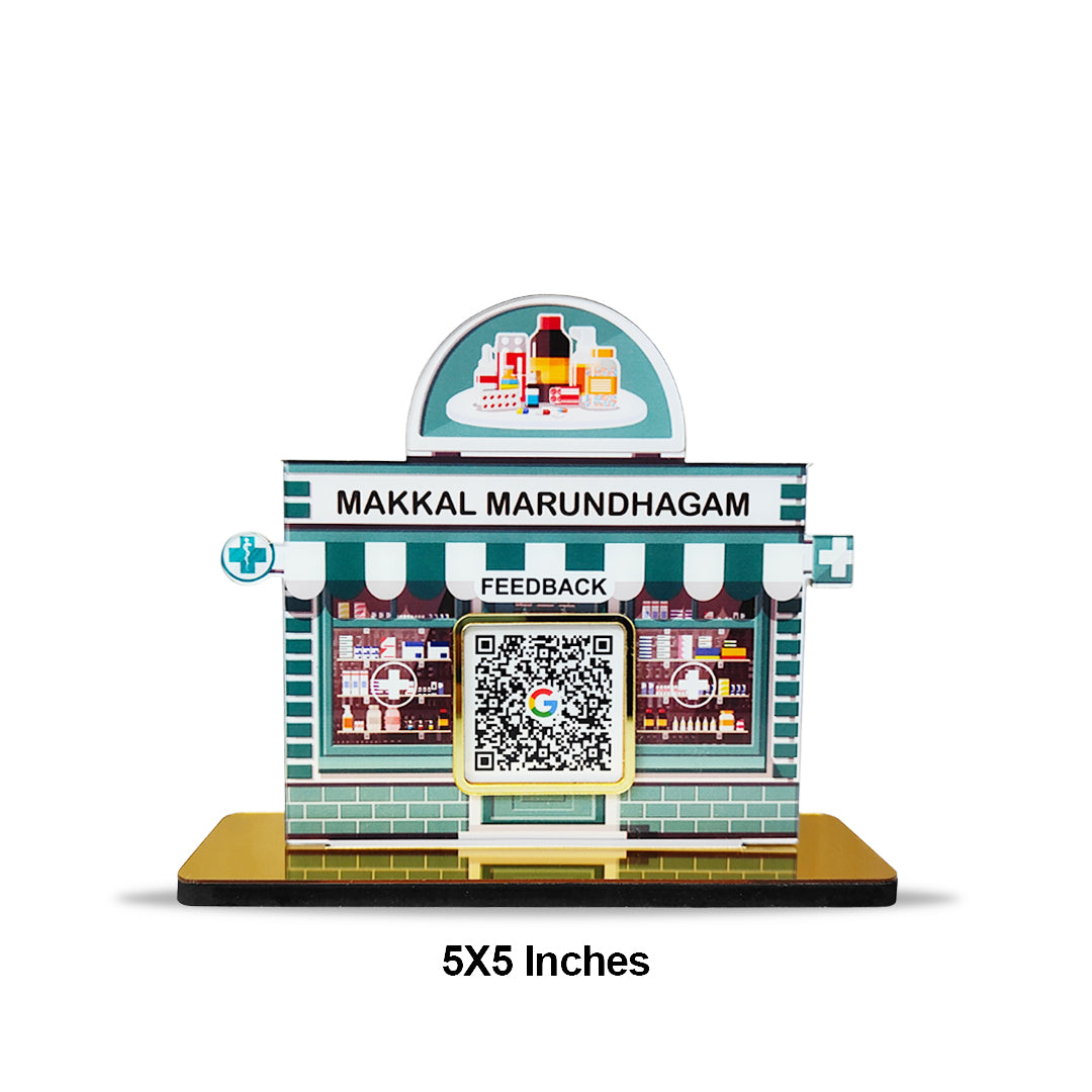 Smart Pharmacy Single QR - Tabletop Standee - For Medical Store