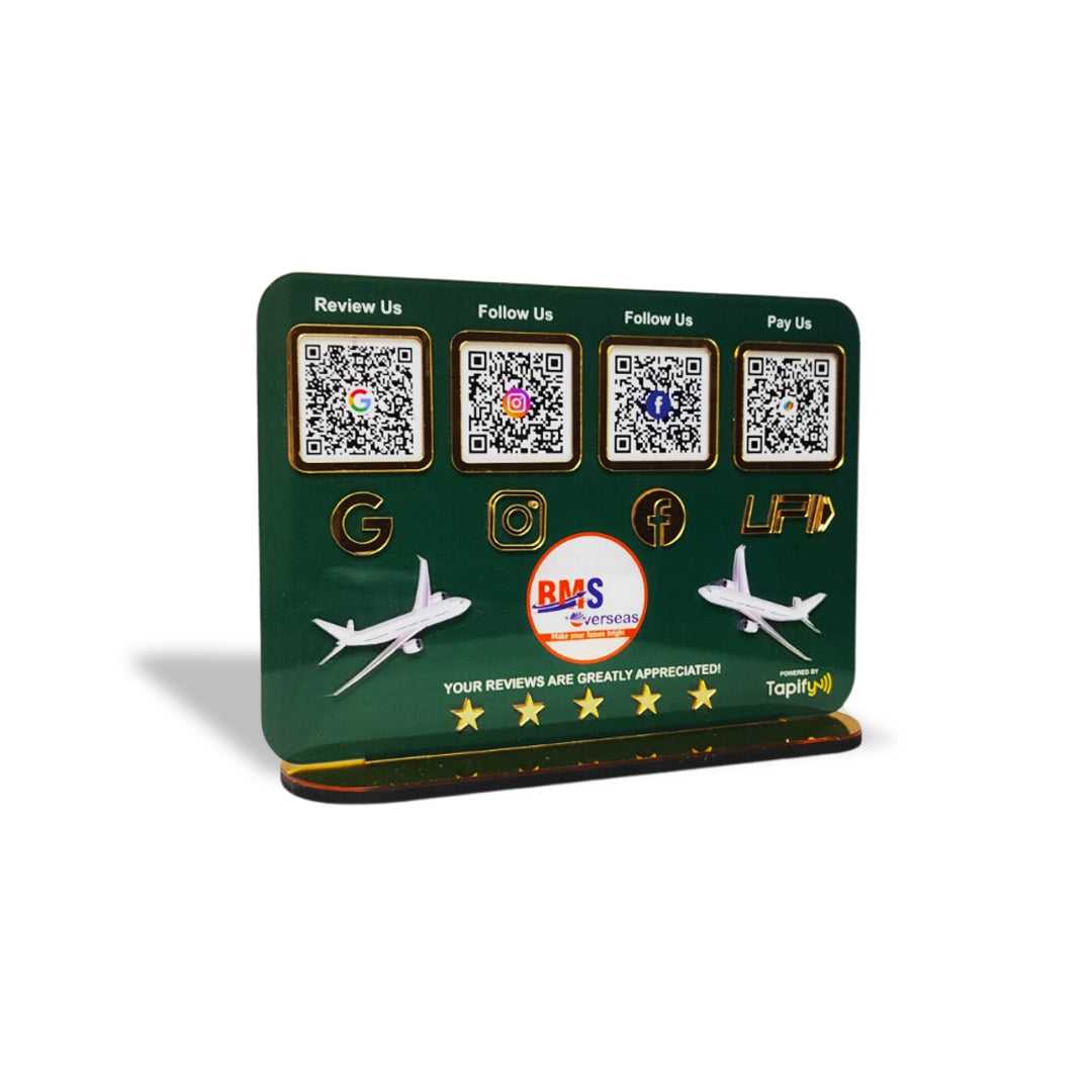 Smart NFC 4-in-1 Table Top Standee - Aviation-Theme