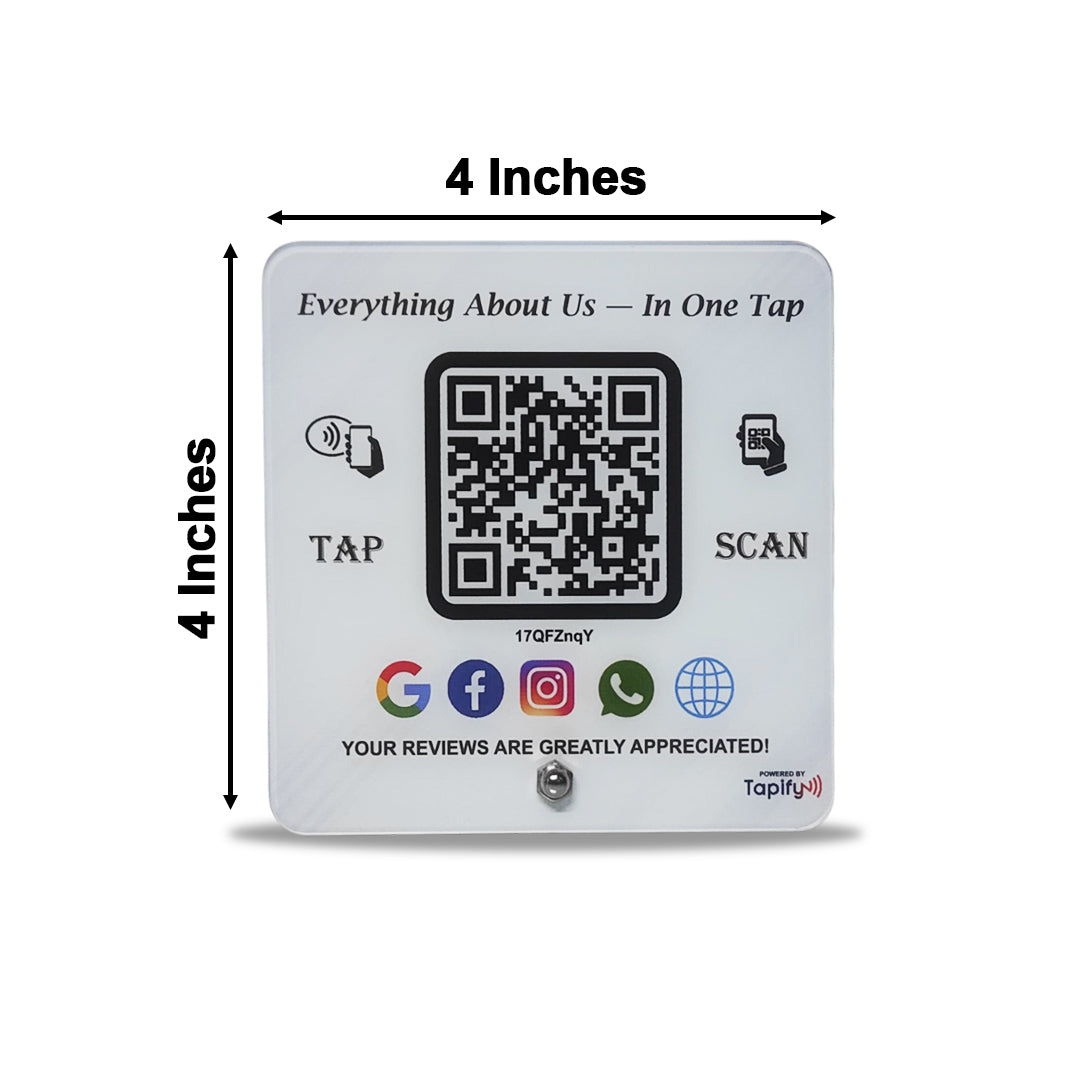 Tapify Mini – All-in-One Standee (Fixed Design, Your Links Added)