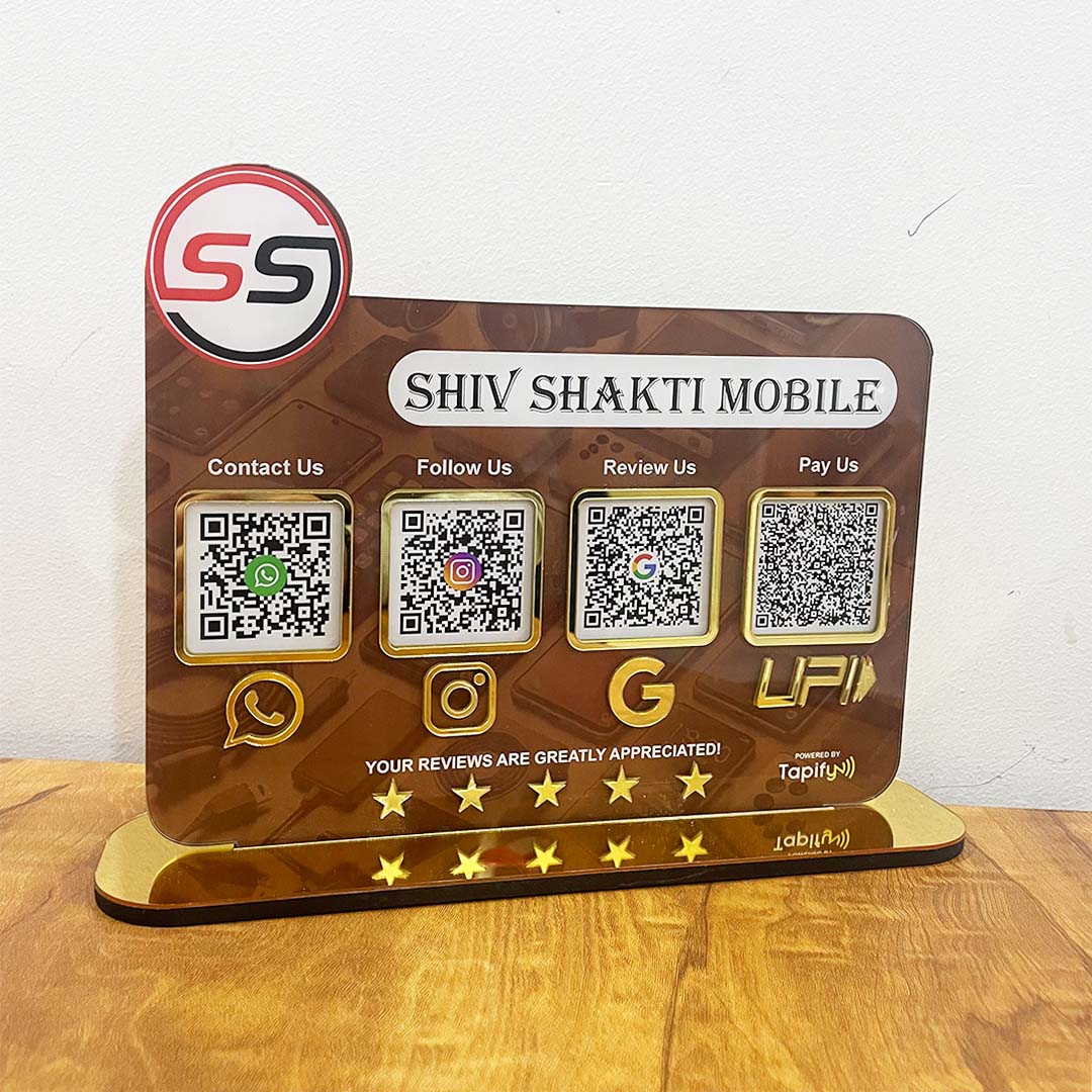 Logo Cutout Mobile Theme Standee - Smart NFC 4-in-1 Table Top Standee - I