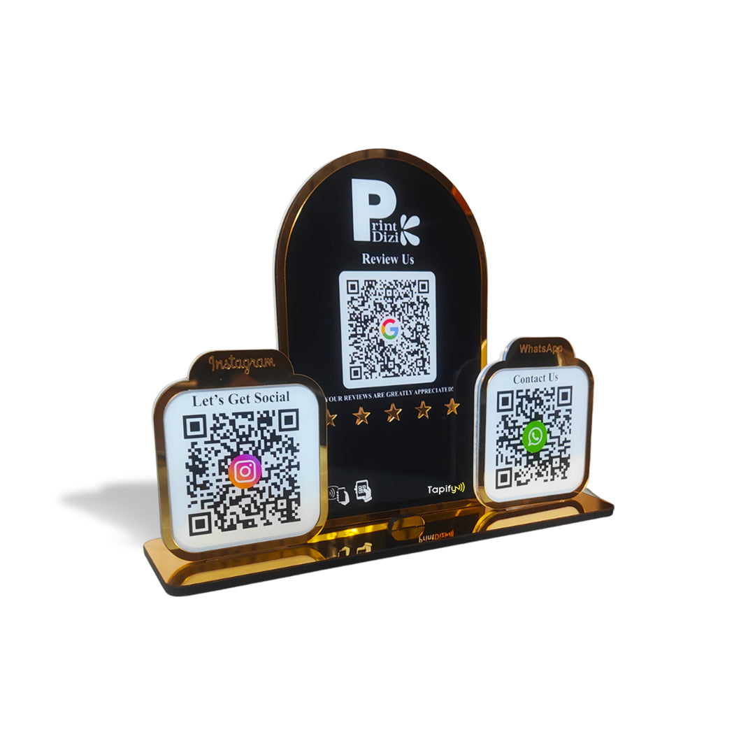 Premium Arch Shaped Smart NFC 3-in-1 Table Top Standee