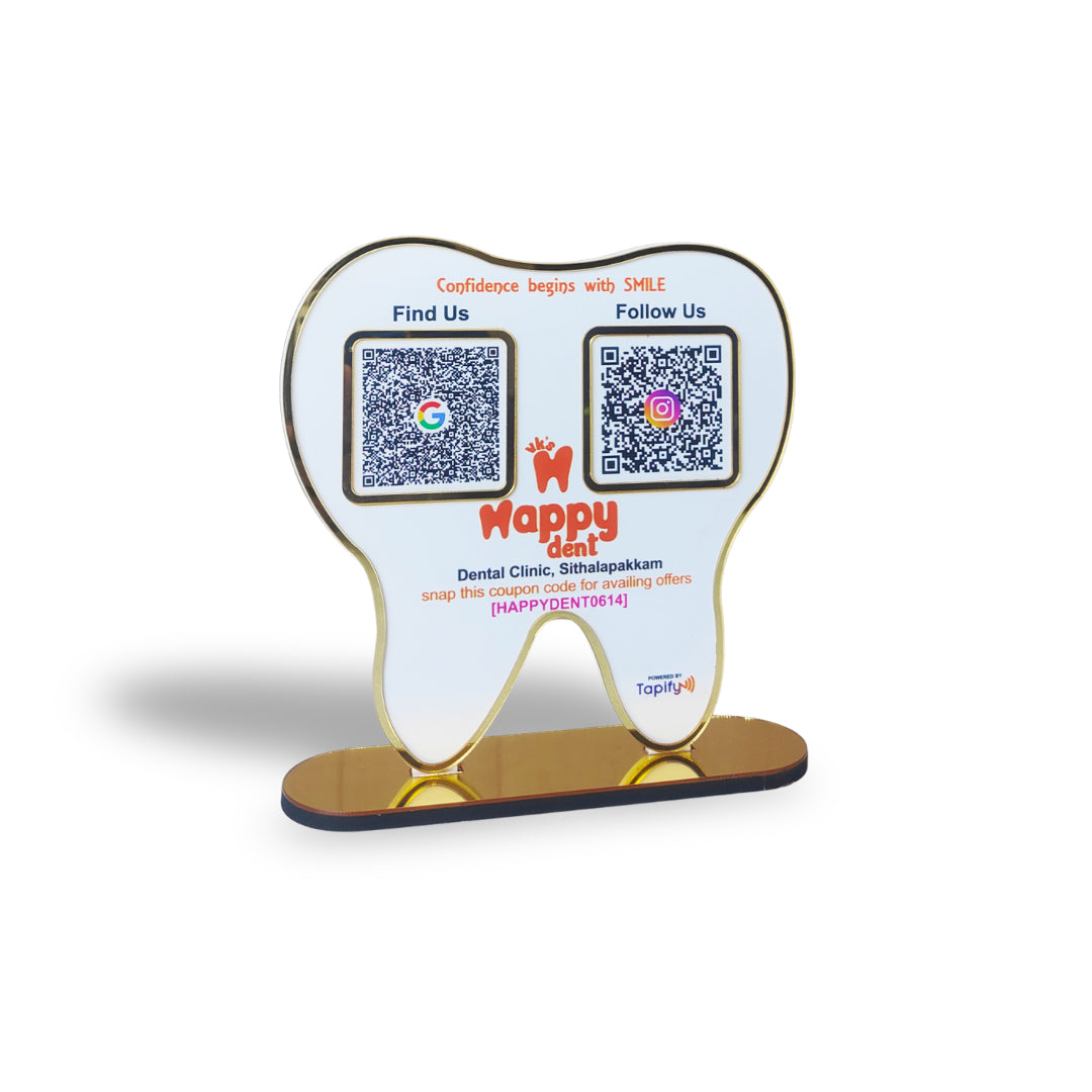 Dental Tooth Shaped Smart NFC 2-in-1 Standee - For Dentists