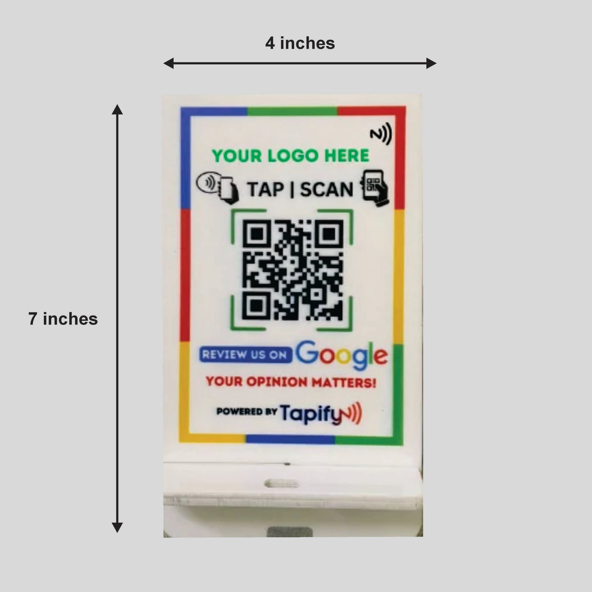 Custom NFC Google Review Standee White