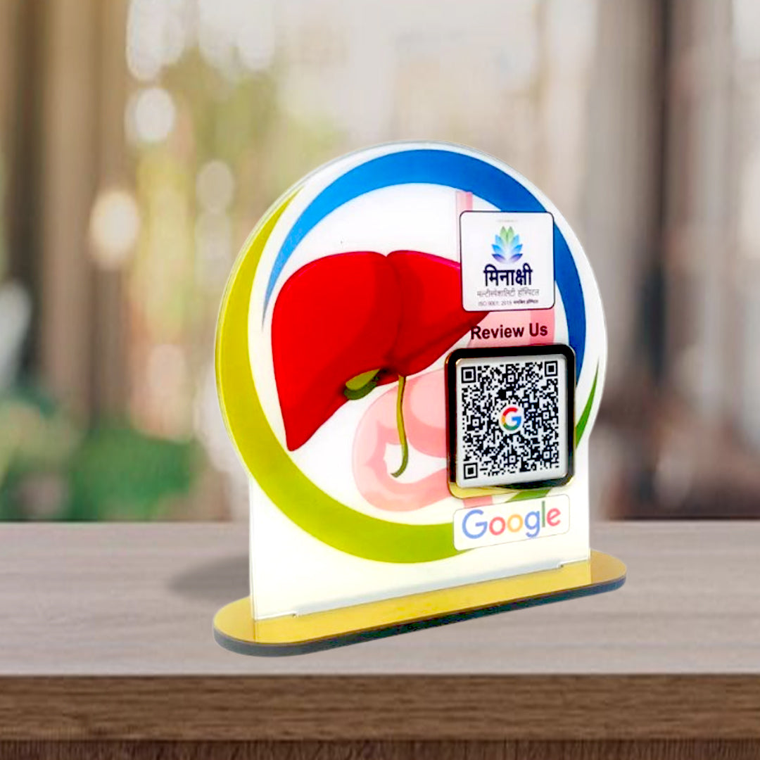 Liver Shaped Smart NFC 1 QR Standee - For Liver Hospitals