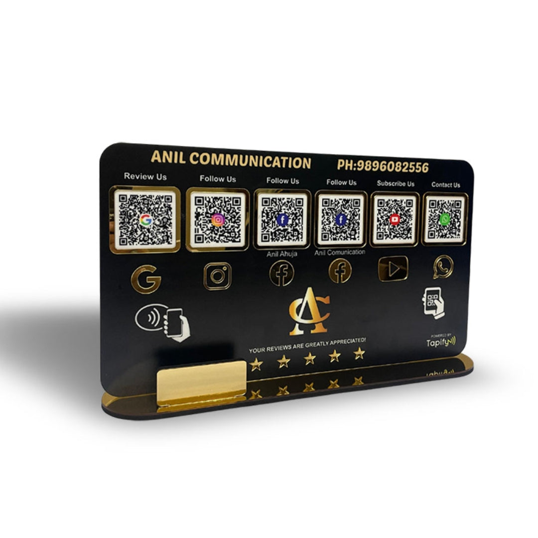 Smart NFC 6-in-1 Table Top Standee - Black Colour