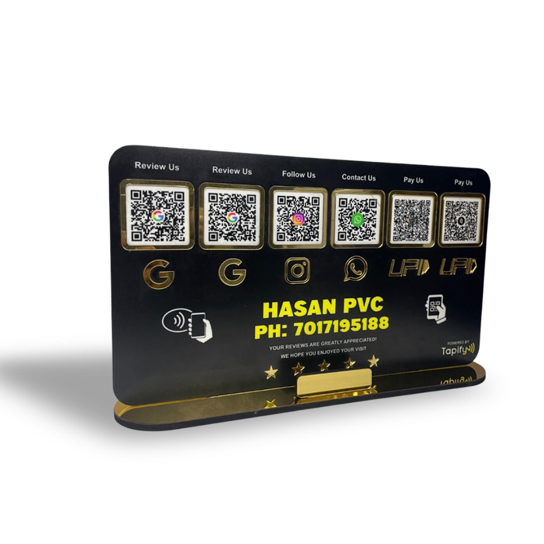 Smart NFC 6-in-1 Table Top Standee - Black Colour