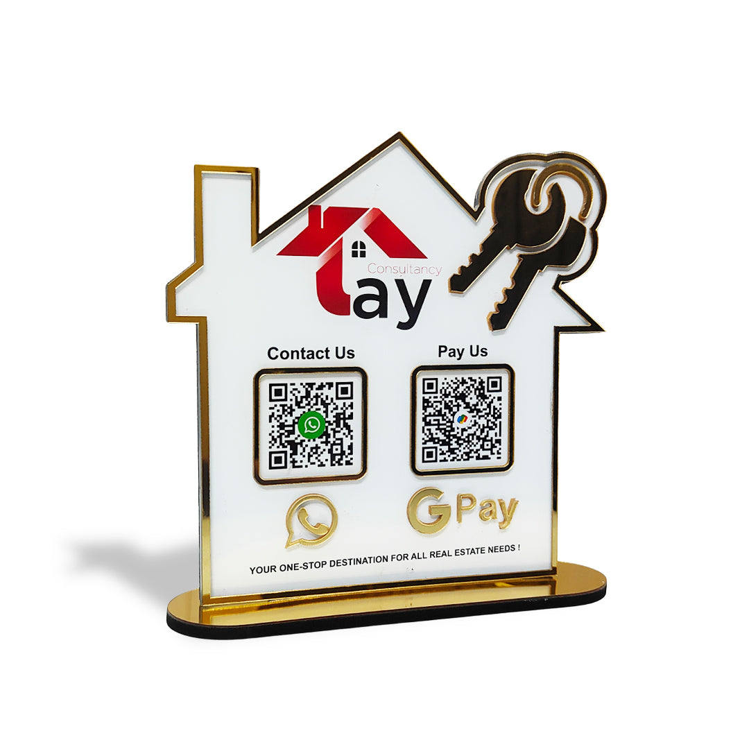 Home and Key Shaped - Premium Smart NFC 2-in-1 Standee - Icon Edition for Real Estate
