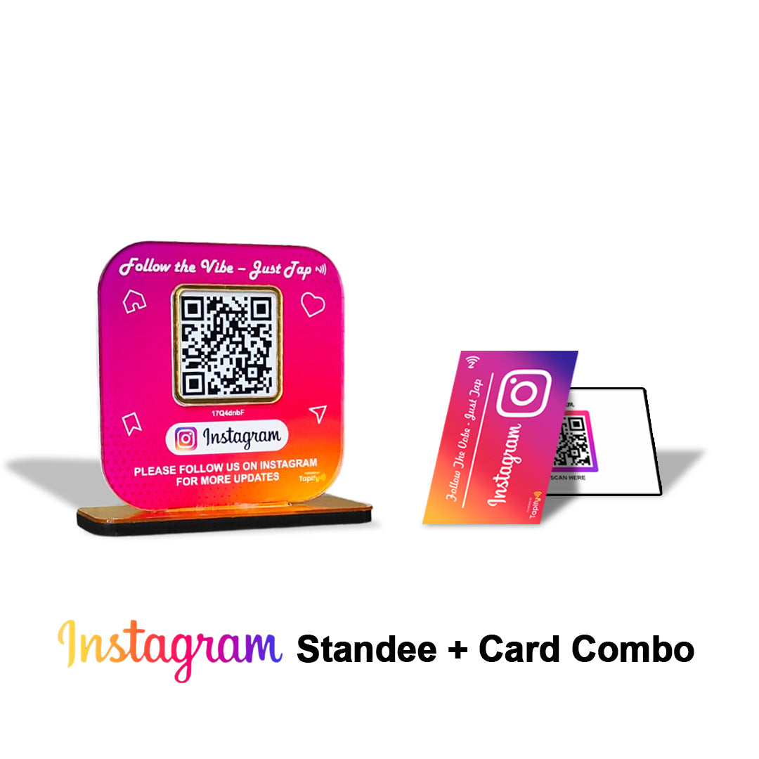 Tapify Mini Combo – Instagram Standee + Card (Fixed Design, Your Link Added)