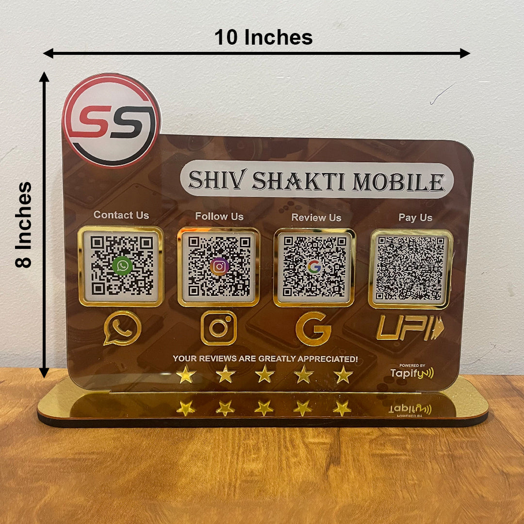 Logo Cutout Mobile Theme Standee - Smart NFC 4-in-1 Table Top Standee - I