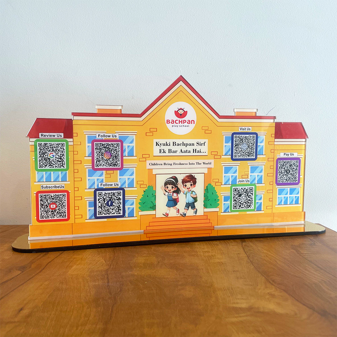 School Shaped - Smart NFC 8-in-1 Tabletop Standee