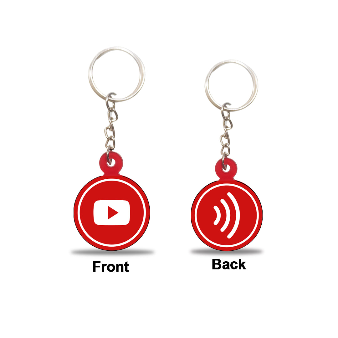 Smart NFC YouTube Keyring - without QR Code(Fixed Design, Your Link Added )