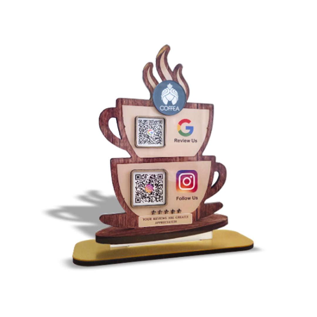 Coffee Cup Shaped 2 in 1 Smart NFC Standee
