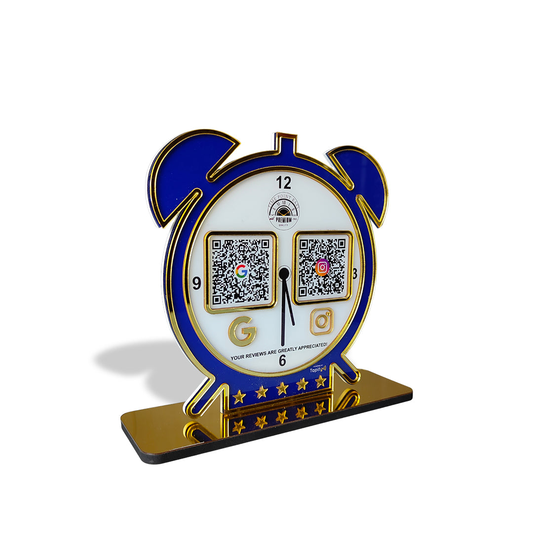 Clock Shape - Smart NFC 2-in-1 Table Top Standee