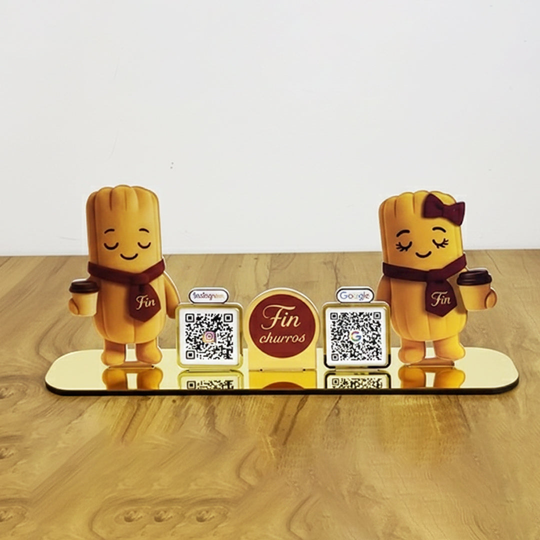 Teddy Cutout Smart NFC 2QR Standee - For Restaurant