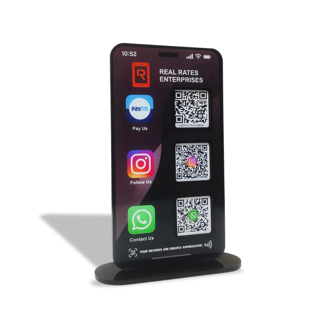 Devil Black - iPhone Mobile Shape Smart NFC 3-in-1 Tabletop Standee