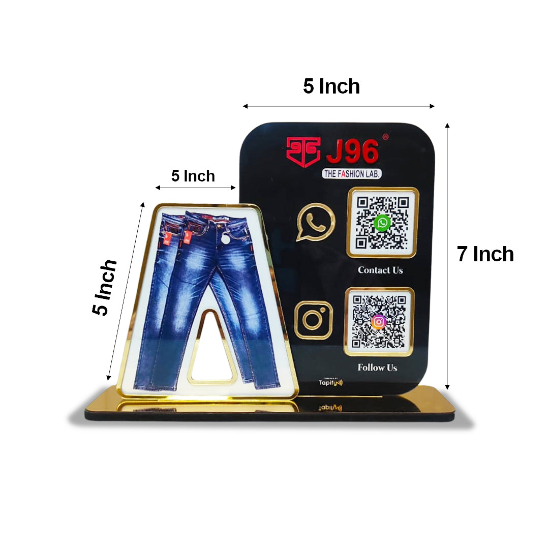 Jeans Cutout Smart NFC 2QR Standee - For Garment Shop