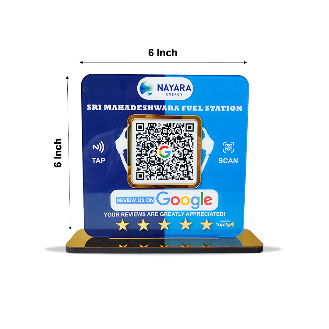 Smart NFC 1 QR Table top Standee - Petrol Pump Background Edition