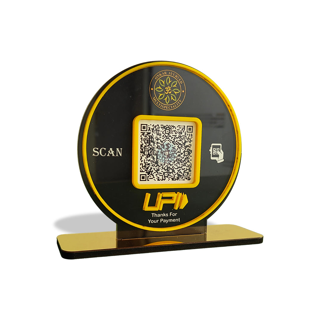 Circle Shape Logo cutout - Smart NFC 1 QR Table Top Standee