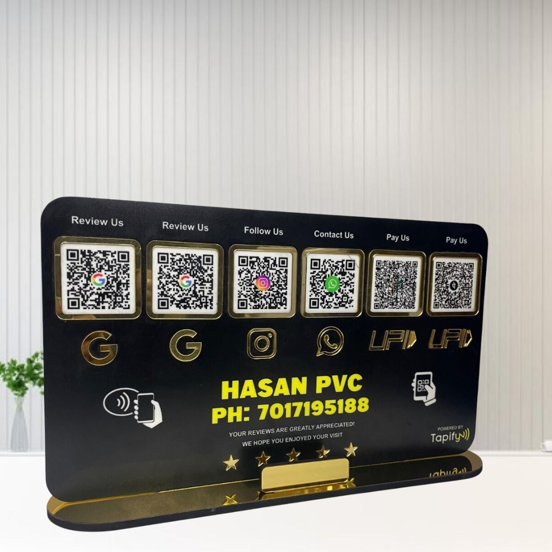 Smart NFC 6-in-1 Table Top Standee - Black Colour