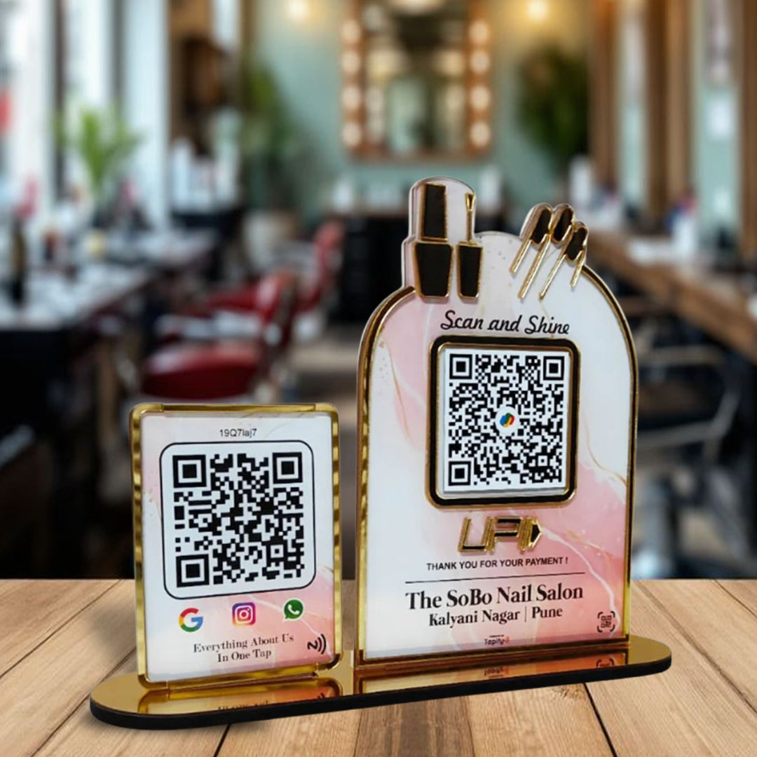 All In One + UPI Table Top Standee ( UPI Without NFC )- For Nail Salon