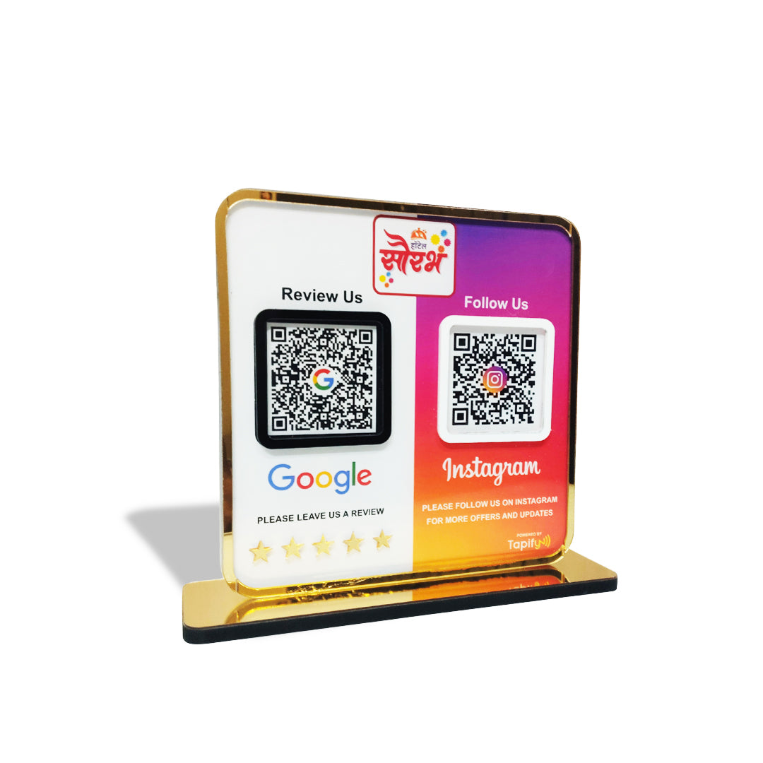 Smart NFC 2-in-1 Premium Standee – Google & Instagram Theme