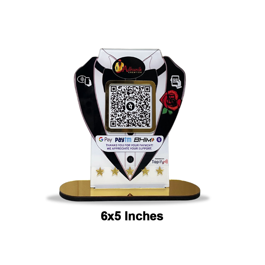 Men's Suit Shaped - Smart NFC - 1QR - Table Top Standee