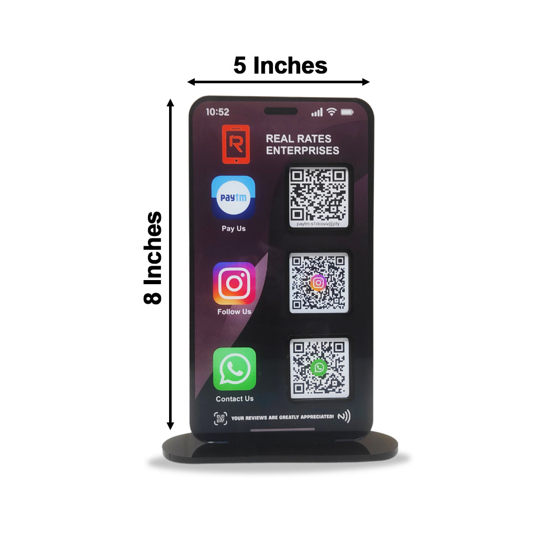 Devil Black - iPhone Mobile Shape Smart NFC 3-in-1 Tabletop Standee