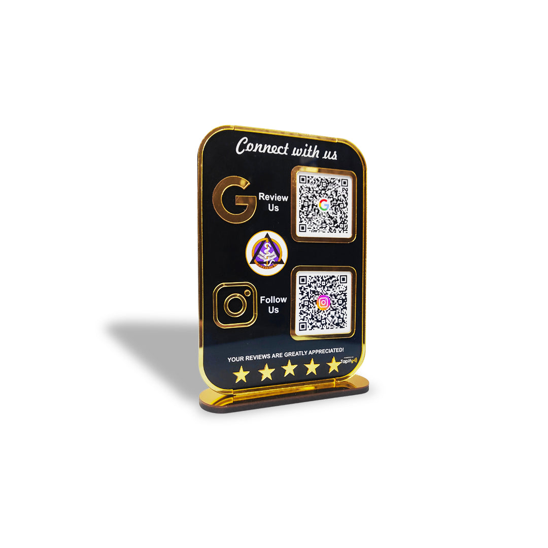 Premium Smart NFC 2-in-1 Table Top Standee | Portrait Style