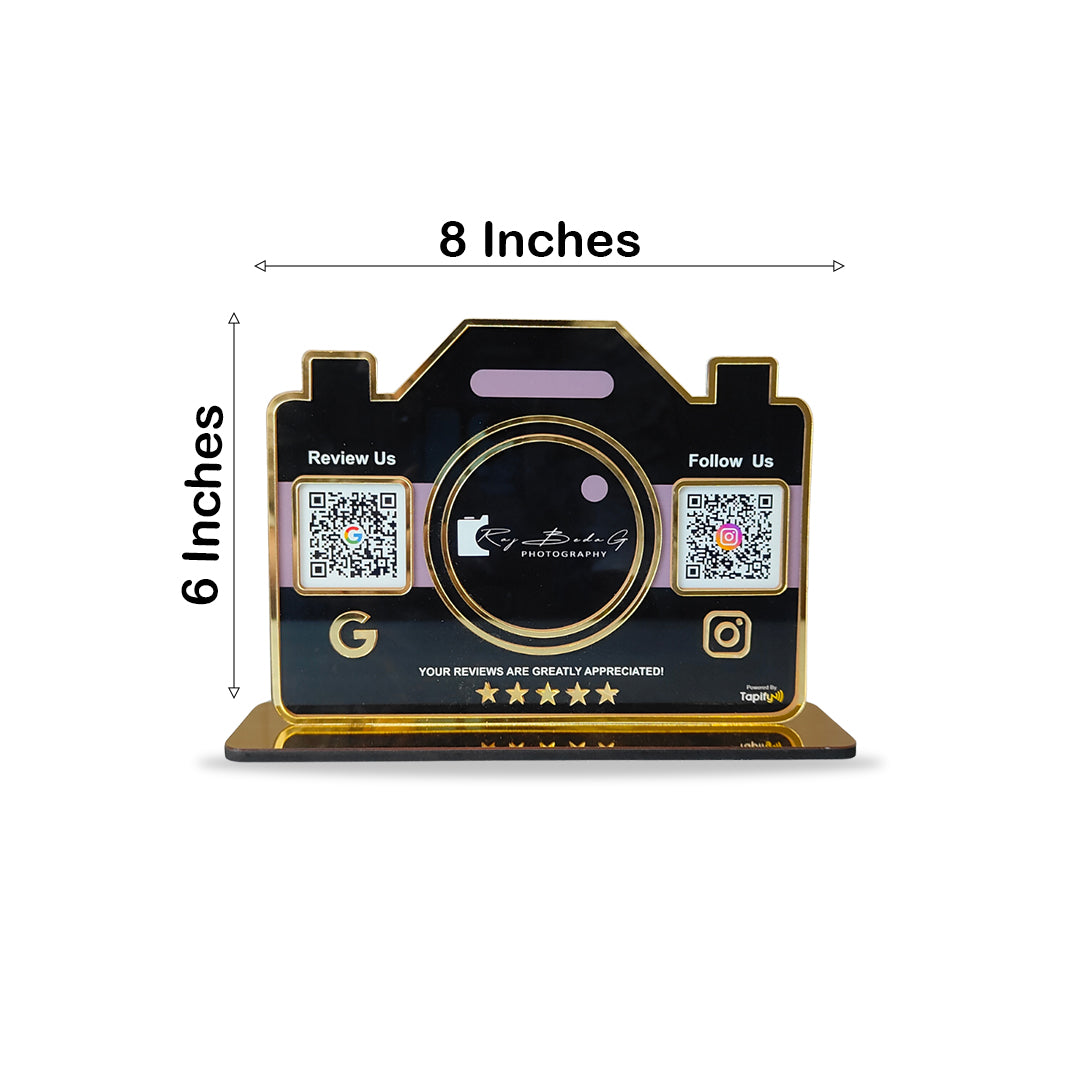Camera Shaped - 2 QR Table Top Standee