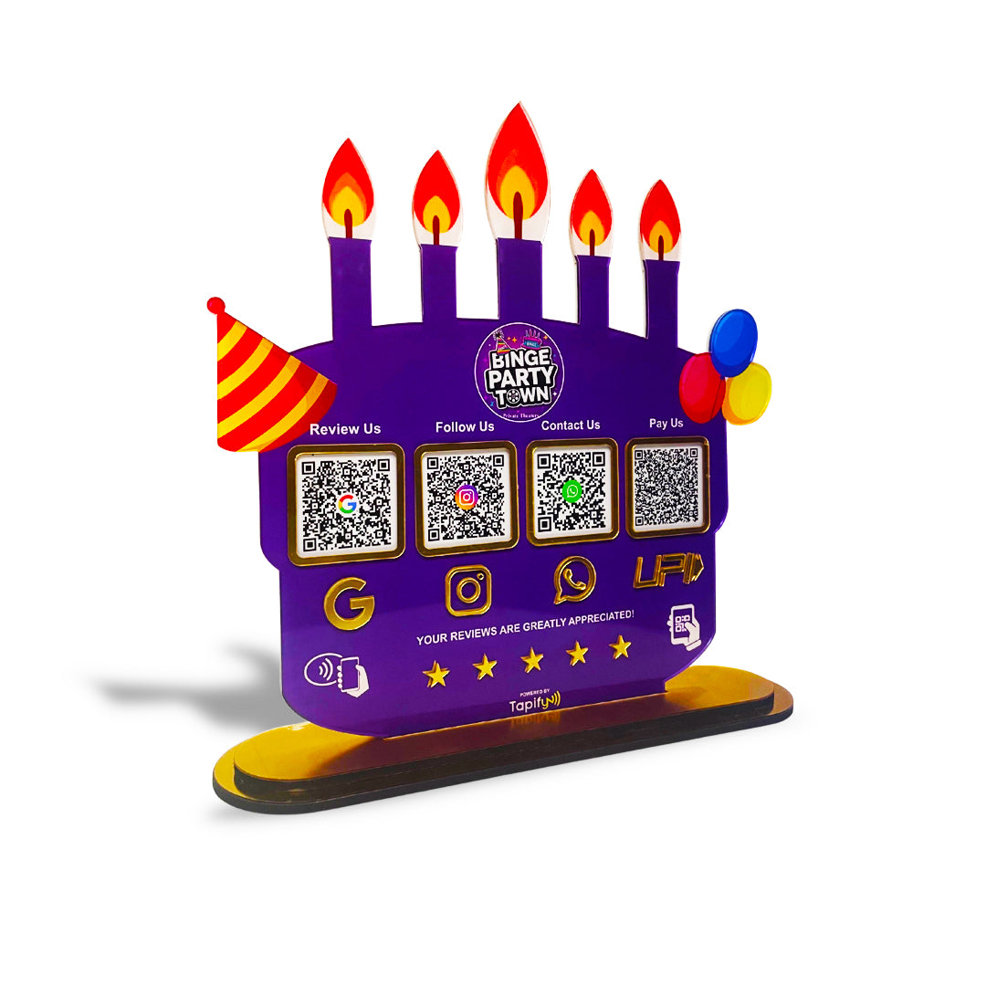 Big Size Cake Shape Smart NFC 4-in-1 Table Top Standee