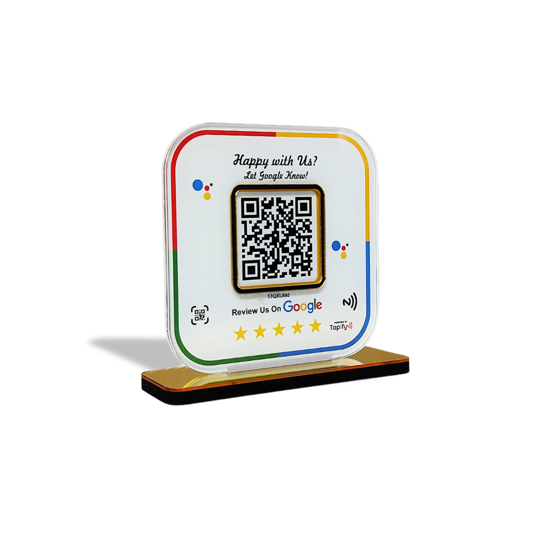 Tapify Mini – Google Review Standee (Without Logo, Fixed Design, Your Link Added)